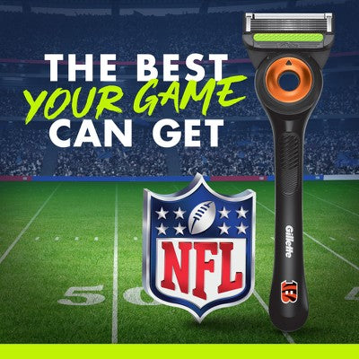 Gillette Labs Mens Special NFL Bengals Edition Shaving Razor with 4 Refills and Magnetic Stand - New by This is Beauty US