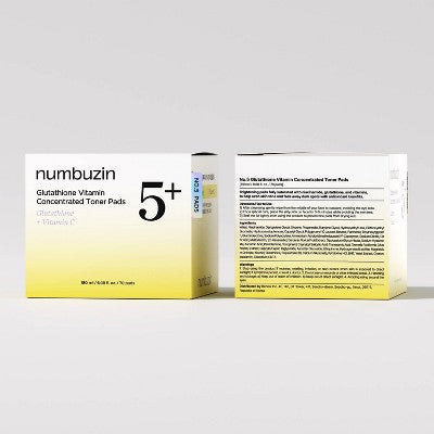 numbuzin No.5+ Glutathione Vitamin Concentrated Toner Pads 70ct - New by This is Beauty US