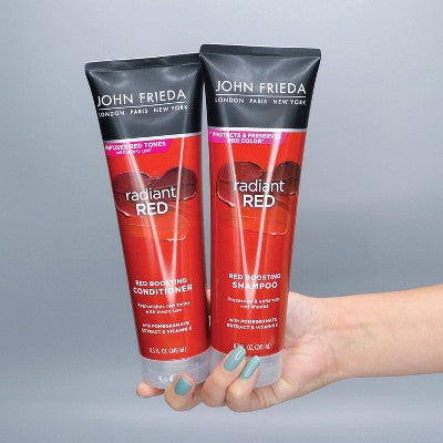John Frieda Radiant Red Red Boosting Shampoo for Red Hair, Hair Color Protectant for Shades Red 8.3 fl oz - Imperfect Container by This is Beauty US