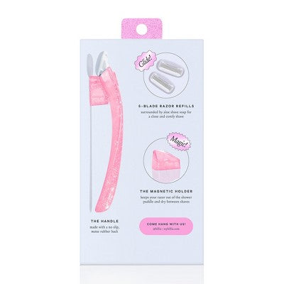 Billie Handle with Magnetic Holder Women 5 Blade Refills Reusable Razor - New by This is Beauty US