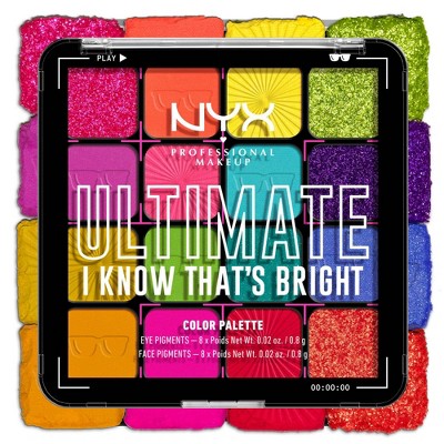 NYX Professional Makeup Ultimate Eyeshadow Palette Bright 0.32 oz - Imperfect Container by This is Beauty US