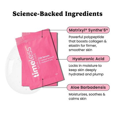 Timeless Skin Care Matrixyl Synthe Serum Pouches 28ct - New - DestGlow