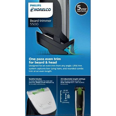Philips Norelco Series 5500 Beard & Hair Mens Rechargeable Electric Trimmer BT5511/49 - New by This is Beauty US