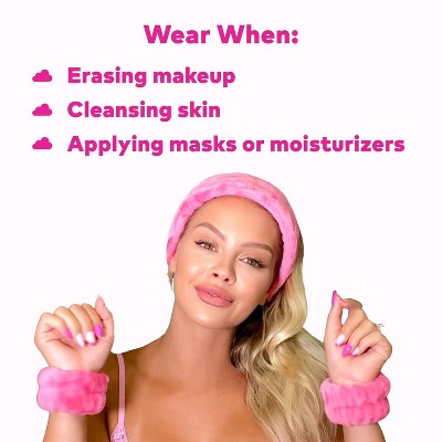 MakeUp Eraser Drip Eraser Head Band/Wrist Guards 3ct - New - DestGlow