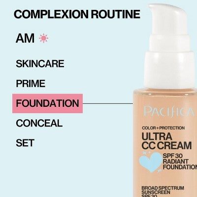 Pacifica Ultra CC Cream Radiant Foundation with SPF 17 Neutral/Fair 1 fl oz - Imperfect Box DestGlow