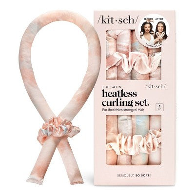 Kitsch Satin Heatless Curling Set Sunset Tie Dye Flexible Construction Hair Roller 3pc - Imperfect Box by This is Beauty US