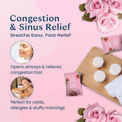 Body Restore Shower Steamers with 100% Natural Essential Oil Rose Shower 6ct - New - DestGlow