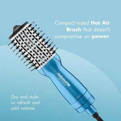 BaBylissPRO Nano Titanium Compact Hot Air Straightening Brush Blue - New