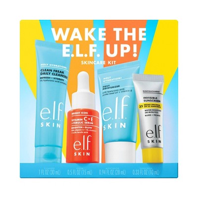 e.l.f. SKIN Wake the e.l.f. Up! Skincare Holiday Gift Kit 4ct - Imperfect Box DestGlow