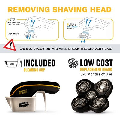 The Cut Buddy Bald Buddy Electric Cordless Head Shaver - Imperfect Box by This is Beauty US