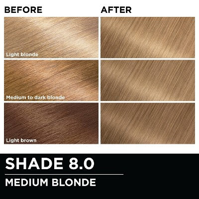 Garnier Olia Oil Permanent Hair Color 8.0 Medium Blonde 1 kit 6.3 fl oz - Imperfect Box by This is Beauty US