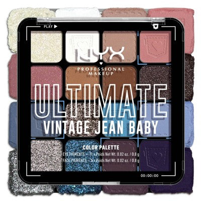 NYX Professional Ultimate Eyeshadow Palette Vintage Jean Baby 0.32oz - Imperfect Container DestGlow