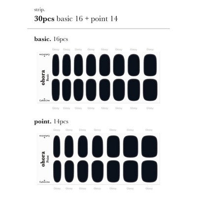 Ohora Gel Nail Basic Line Onyx 30ct - New by This is Beauty US