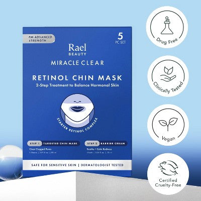 Rael Beauty Miracle Clear Retinol Chin Masks 5ct - New - DestGlow