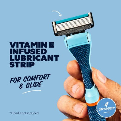 Dollar Shave Club 6-Blade Razor Refill Compatible with 4 and 6 Blade Handles 4ct Trial Size - Imperfect Box by This is Beauty US