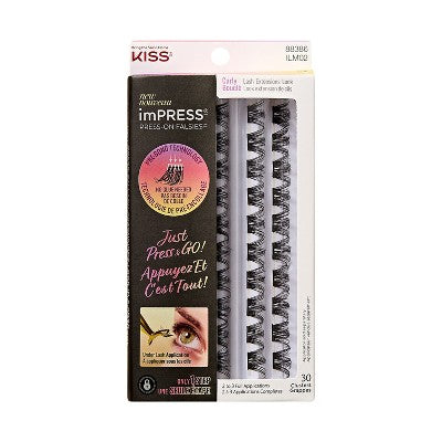 KISS Products imPRESS Press-On Self Adhesive Eyelashes Refill Curly 30ct - Imperfect Box by This is Beauty US