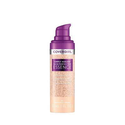 COVERGIRL Simply Ageless Skin Perfector Essence Vegan Foundation 20 Light 1 fl oz - Imperfect Container DestGlow