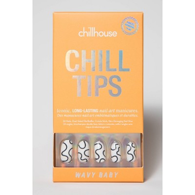 Chillhouse Chill Tips Press-On Fake Nails Wavy Baby 24ct - New - DestGlow