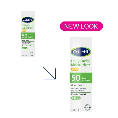 Cetaphil Daily Face Moisturizer Sunscreen SPF 50 1.7 fl oz - Imperfect Box