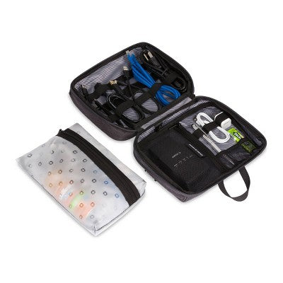 SWISSGEAR Toiletry Tech Kit Dark Gray Heather - New by This is Beauty US