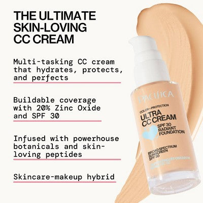 Pacifica Ultra CC Cream Radiant Foundation with SPF 17 Neutral/Fair 1 fl oz - Imperfect Box DestGlow