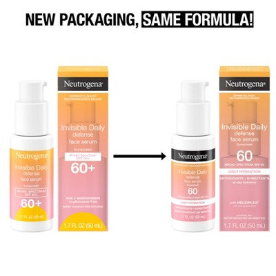 Neutrogena Invisible Daily Defense Sunscreen Face Serum SPF 60 1.7 fl oz - New by This is Beauty US
