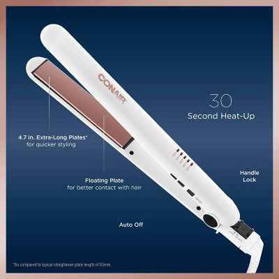 Conair Double Ceramic Flat Iron White 1" - Imperfect Box