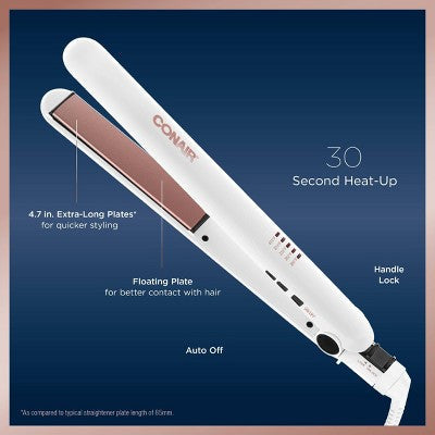 Conair Double Ceramic Flat Iron White 1" - Imperfect Box by This is Beauty US