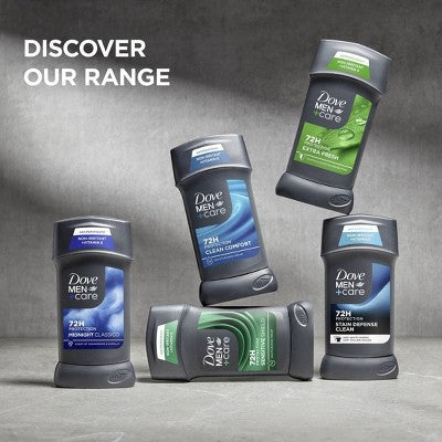 Dove Men+Care 72hr Antiperspirant & Deodorant Stick Stain Defense Clean 2.7oz/2ct - New DestGlow
