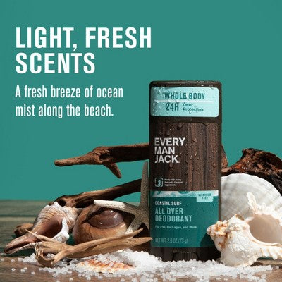 Every Man Jack All Over Solid Deodorant Coastal Surf - 2.6oz by This is Beauty US