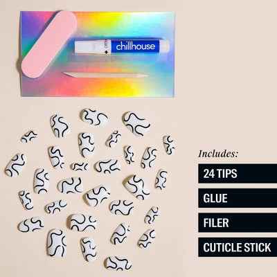 Chillhouse Chill Tips Press-On Fake Nails Wavy Baby 24ct - New - DestGlow