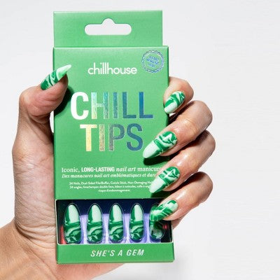 Chillhouse Chill Tips Press-On Fake Nails Shes a Gem 24ct - New - DestGlow