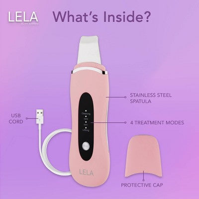 Spa Sciences LELA Ultrasonic Skin Scrubber Spatula Pink - New