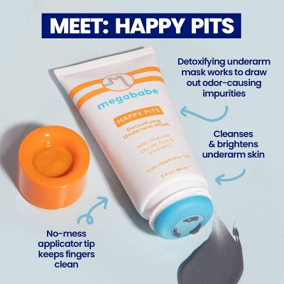 Megababe Happy Pits Detoxifying Underarm Mask 3 fl oz - New by This is Beauty US