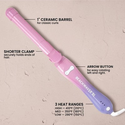 BEACHWAVER Co. Curling Wand Pink Sunset 1" - Imperfect Box by This is Beauty US