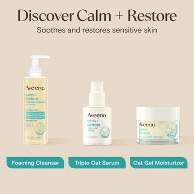 Aveeno Calm + Restore Triple Oat Hydrating Face Serum 1 fl oz - Imperfect Box DestGlow