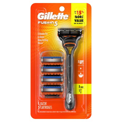 Gillette Fusion5 Value Pack Razor Handle + 5 Blade Refills - Imperfect Box by This is Beauty US