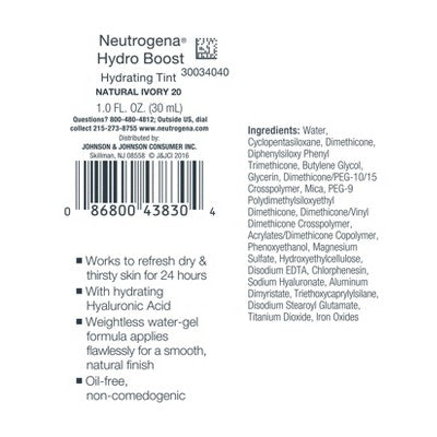 Neutrogena Hydro Boost Hydrating Tint Liquid Foundation 20 Ivory - Imperfect Container by This is Beauty US