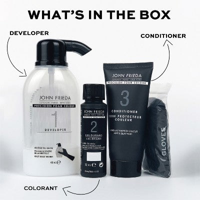 John Frieda Luminous Black Precision Foam Color, Hair Color Foam 2N Natural Black - Imperfect Box by This is Beauty US