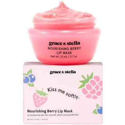 Grace & Stella Nourishing Berry Lip Mask 0.7oz/3ct - New - DestGlow