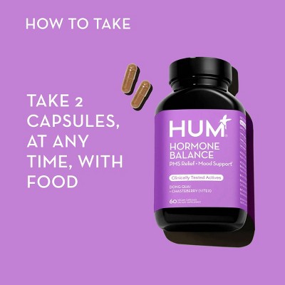 HUM Nutrition Hormone Balance for PMS Relief & Mood Support Vegan Capsules 60ct - New by This is Beauty US