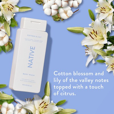 Native Body Wash for Women & Men Cotton & Lily Sulfate Free 18 fl oz - Imperfect Container by This is Beauty US