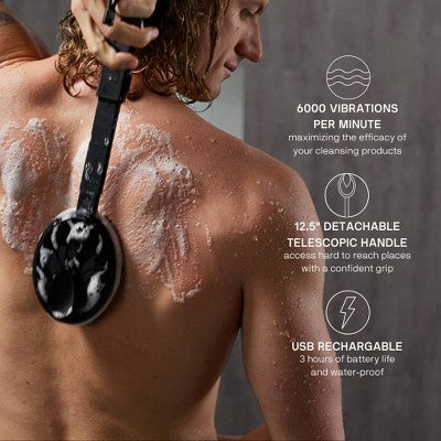 Black Wolf Sonic Scrubber Powered Body and Face Brush - Imperfect Box by This is Beauty US