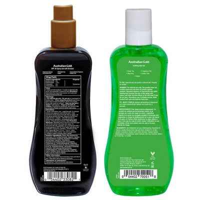 Australian Gold SPF 15 Spray Gel with Bronzer & Soothing Aloe 2ct/16 fl oz - New