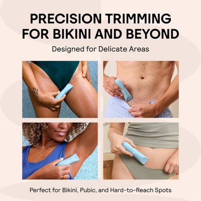 Meridian Slimmer Trimmer, Precision Pubic; Body Hair Trimmer for Women and Men Sky Blue - Imperfect Box by This is Beauty US