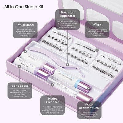 Falscara Studio The Artist Kit Lash Extension Kit Delicate Lash Clusters 57ct - Imperfect Box DestGlow