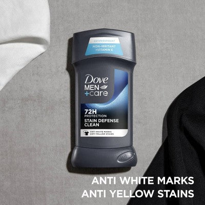 Dove Men+Care 72hr Antiperspirant & Deodorant Stick Stain Defense Clean 2.7oz/2ct - New DestGlow