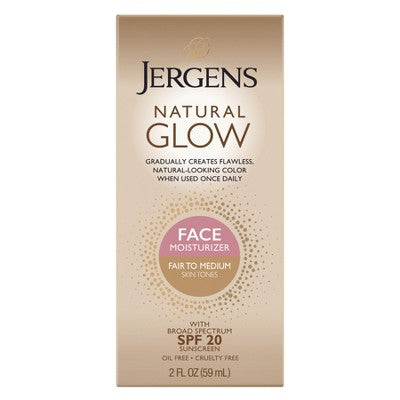 Jergens Glow Moisturizer & Self Tanner SPF 20 2 fl oz Fair to Medium - Imperfect Box DestGlow