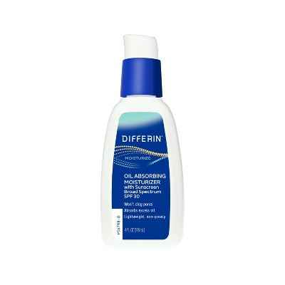 Differin Oil Absorbing Moisturizer with Sunscreen Broad-Spectrum UVA/UVB SPF 30 4oz - New