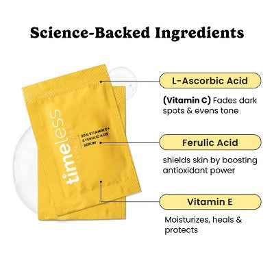 Timeless Skin Care 20% Vitamin C + E Ferulic Acid Serum Pouches 28ct - New by This is Beauty US